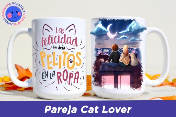 Tazón Personalizable - Anochecer Sentiby - Pareja Cat Lover