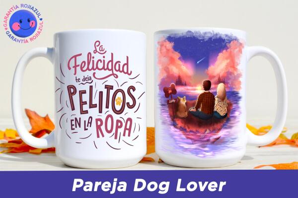 Tazón Personalizable - Atardecer Sentiby - Pareja Dog Lover