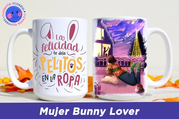 Tazón Personalizable - Anochecer Navideño - Mujer Bunny Lover