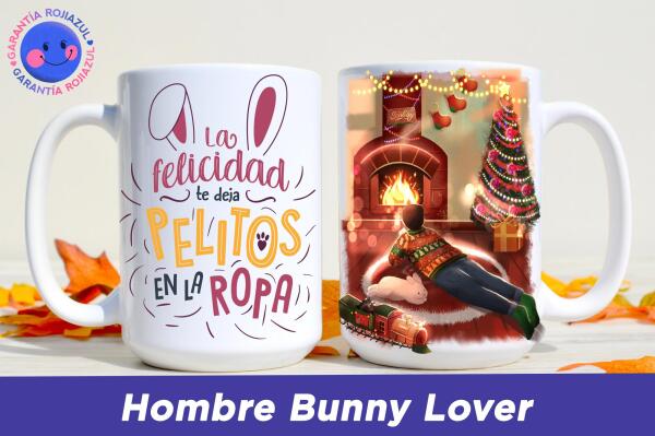 Tazón Personalizable - Navidad Sentiby - Hombre Bunny Lover
