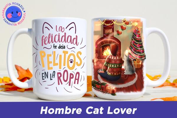 Tazón Personalizable - Navidad Sentiby - Hombre Cat Lover