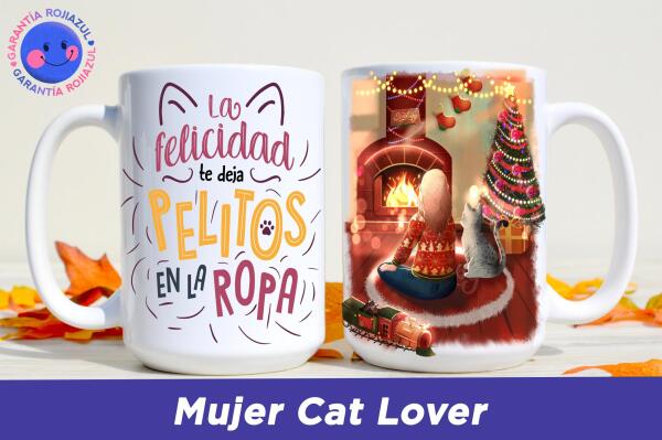 Tazón Personalizable - Navidad Sentiby - Mujer Cat Lover