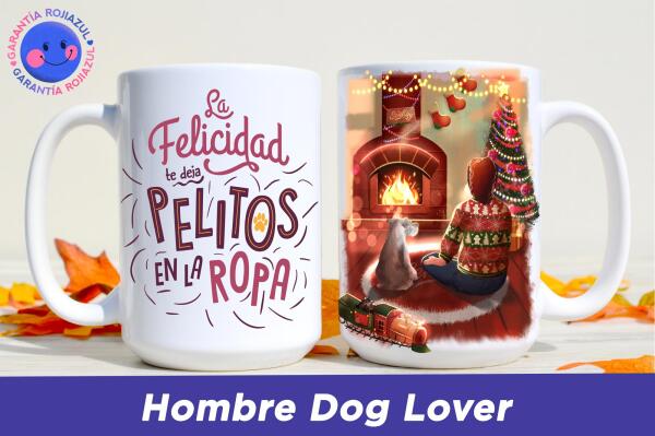 Tazón Personalizable - Navidad Sentiby - Hombre Dog Lover