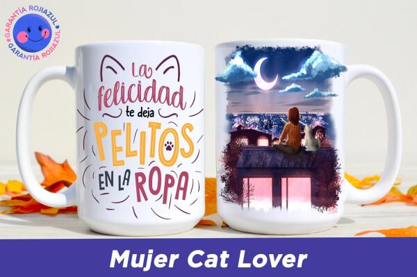 Tazón Personalizable - Anochecer Sentiby - Mujer Cat Lover