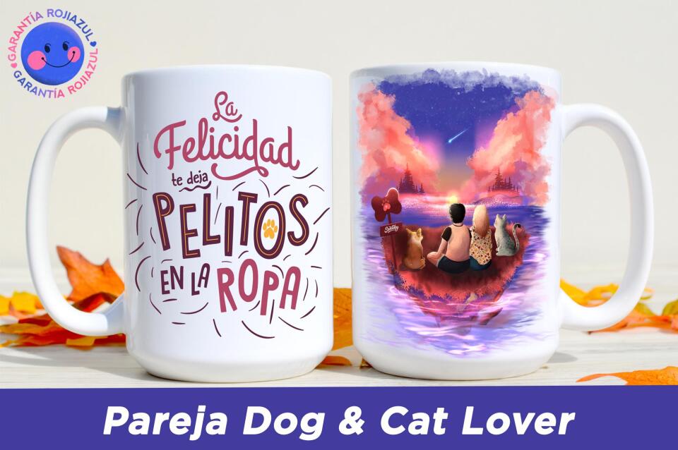 Tazón Personalizable - Atardecer Sentiby - Pareja Dog & Cat Lover
