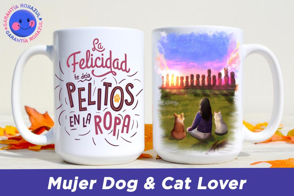 Tazón Personalizable - Isla de Pascua- Mujer Dog & Cat Lover