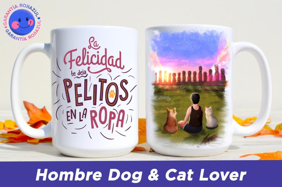 Tazón Personalizable - Isla de Pascua - Hombre Dog & Cat Lover