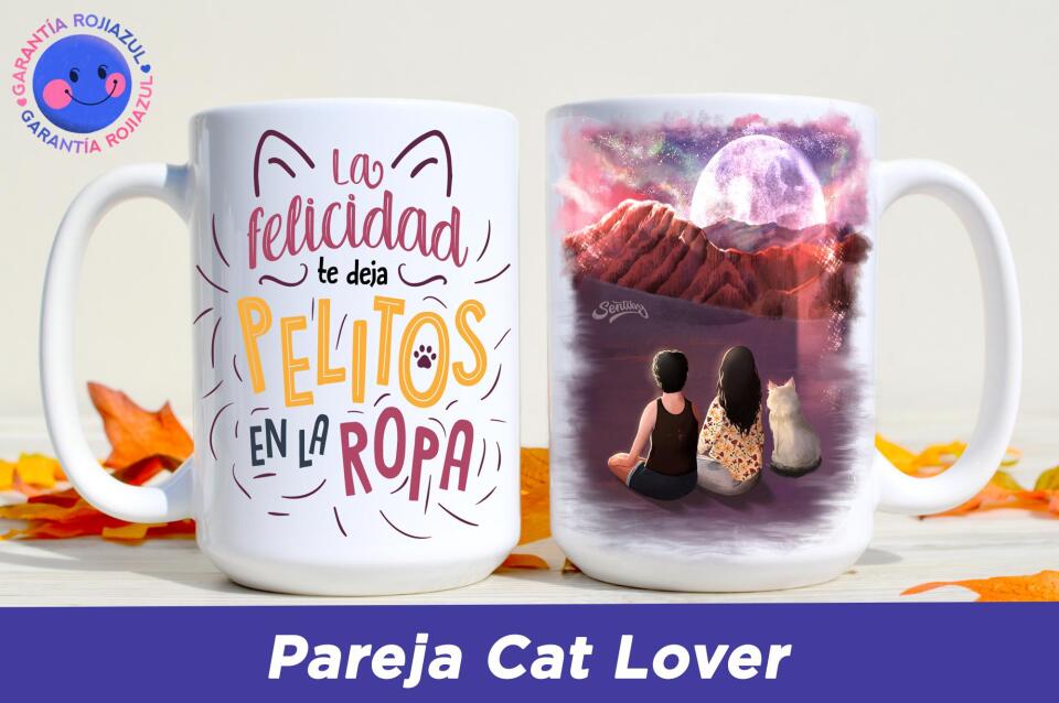 Tazón Personalizable - Valle de la Luna - Pareja Cat Lover