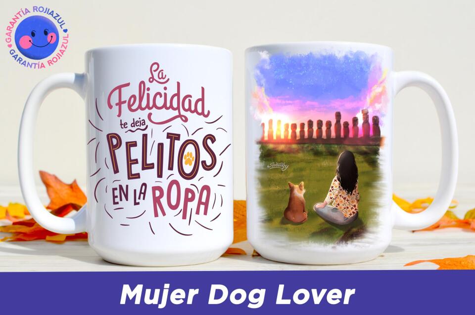 Tazón Personalizable - Isla de Pascua - Mujer Dog Lover
