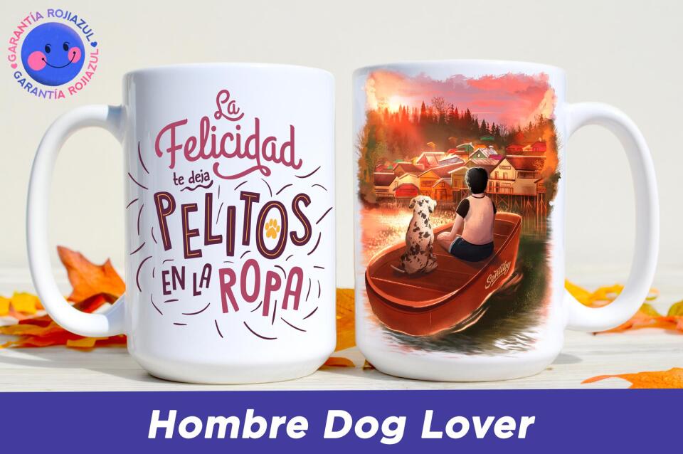 Tazón Personalizable - Isla de Chiloé - Hombre Dog Lover