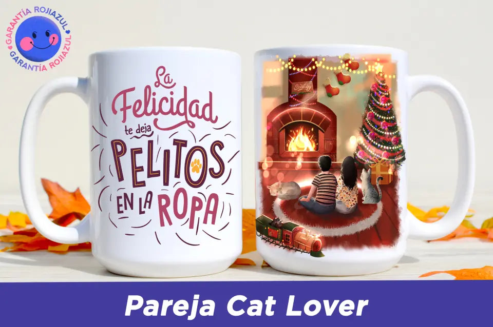 Tazón Personalizable - Navidad Sentiby - Pareja Cat Lover